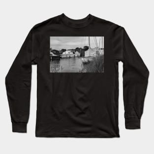 Boats moored on the Norfolk Broads Long Sleeve T-Shirt
